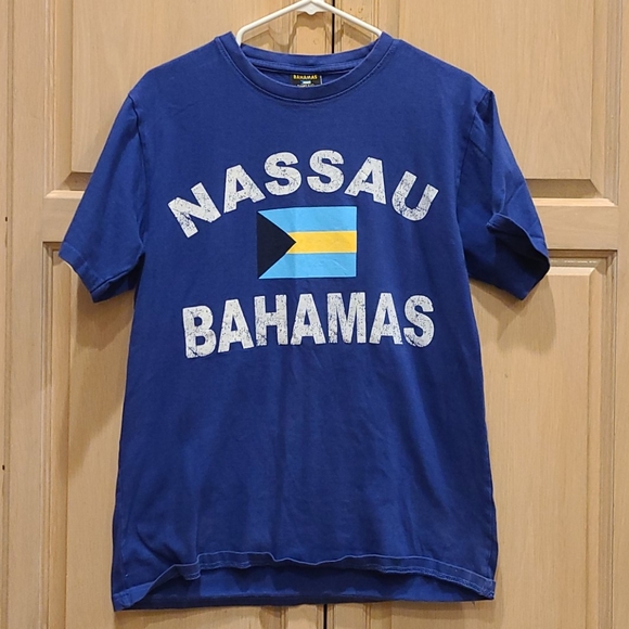 Men's M Nassau Bahamas Vintage Blue T-shirt - Picture 2 of 4